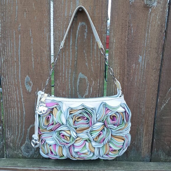 Brighton Handbags - Vintage Rare Brighton Floral 3D Leather Handbag